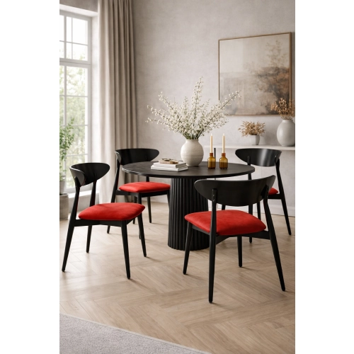 Krzesło KR-17 Kolor Żółty Kolor Drewna Czarny